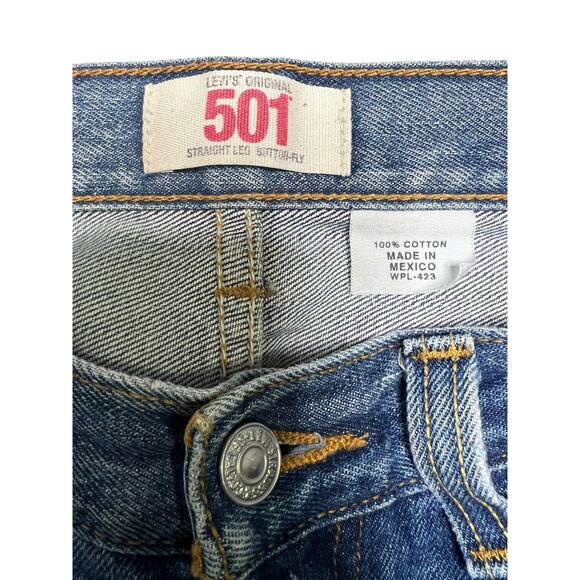 Vintage 2000’s LEVIS 501 Button-Fly Jeans - Medium Wash Faded - 32X34 - Picture 8 of 10